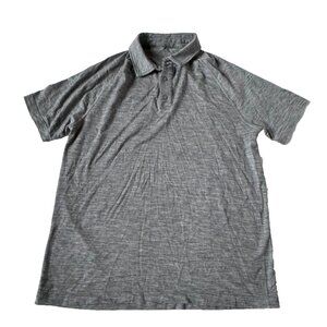 Woolx Mens M Polo Shirt Collared Gray Short Sleeve Merino Blend Top Heathered